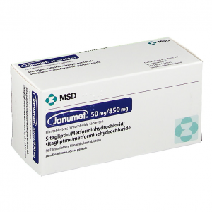 JANUMET 50 mg / 850 mg ( sitagliptin + metformin ) 56 film-coated tablets
